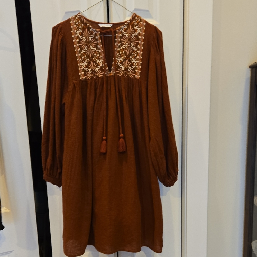 Zara Rust Brown Knit Top